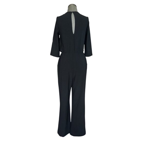 Boston Proper Black V-Neck Wide Leg Jumpsuit Romper Women's Size S - Picture 3 of 5